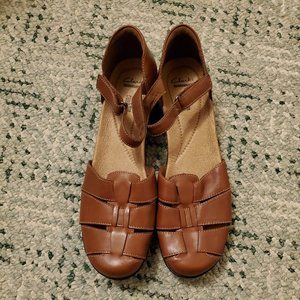 Clarks Brown Strapped Shoes - NWOT   12N